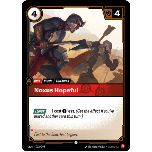Riftbound TCG – Noxus Hopeful (Foil, Common) | Origins 012/298