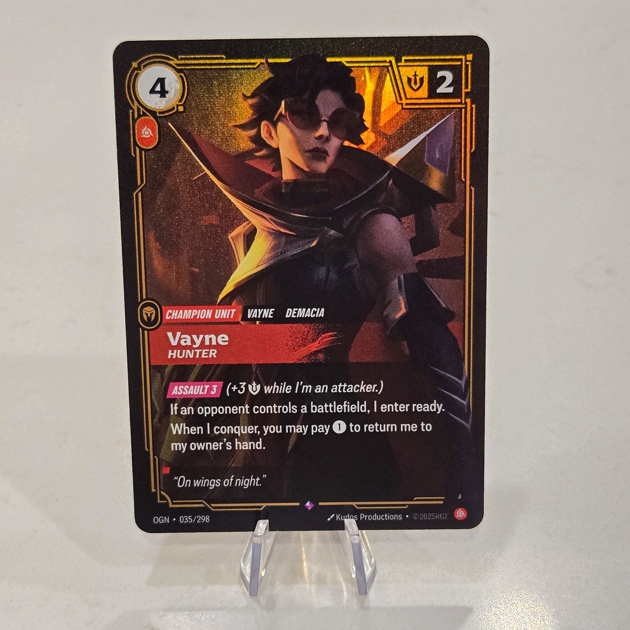 Vayne Hunter Foil Rare Origins Card