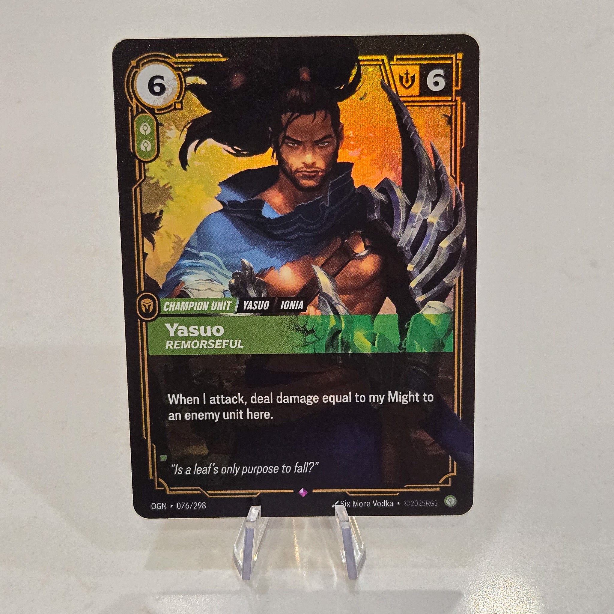 Yasuo Remorseful Foil Rare Origins Card