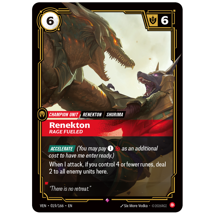 Riftbound TCG - Renekton, Rage Fueled | Vendetta 019/166