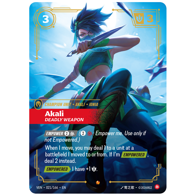 Riftbound TCG - Akali, Deadly Weapon | Vendetta 021/166