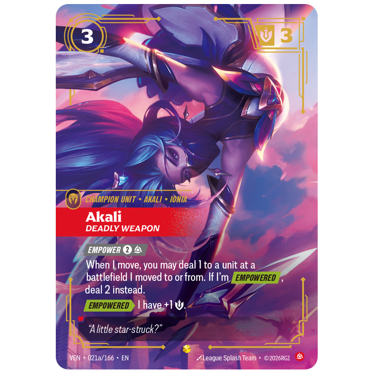 Riftbound TCG - Akali, Deadly Weapon | Vendetta 021a/166