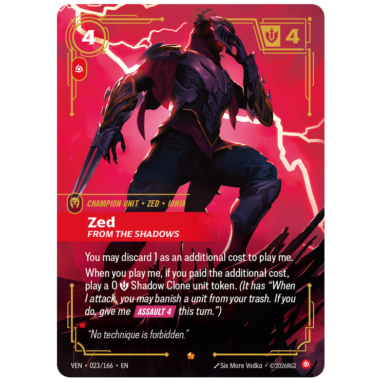 Riftbound TCG - Zed, From the Shadows | Vendetta 023/166