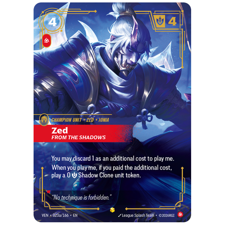 Riftbound TCG - Zed, From the Shadows | Vendetta 023a/166