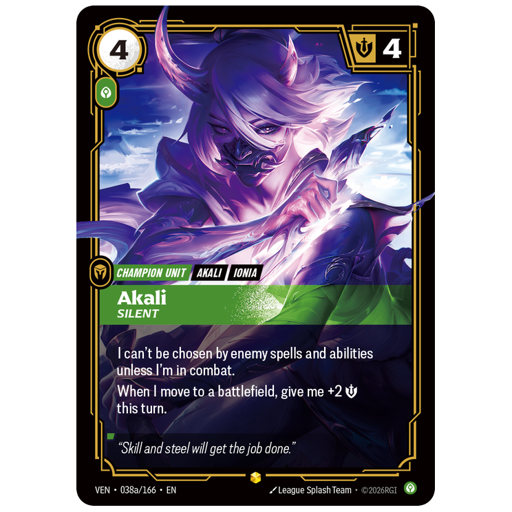 Riftbound TCG - Akali, Silent | Vendetta 038a/166