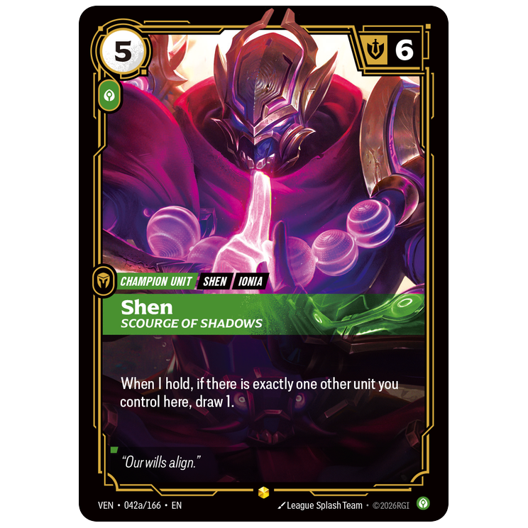 Riftbound TCG - Shen, Scourge of Shadows | Vendetta 042a/166