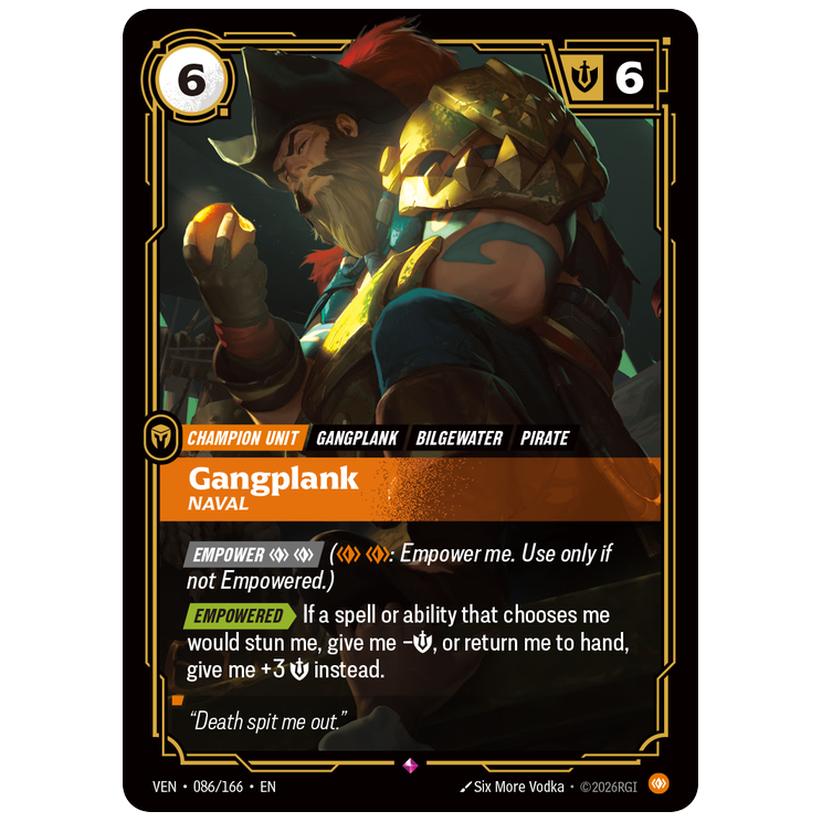 Riftbound TCG - Gangplank, Naval | Vendetta 086/166