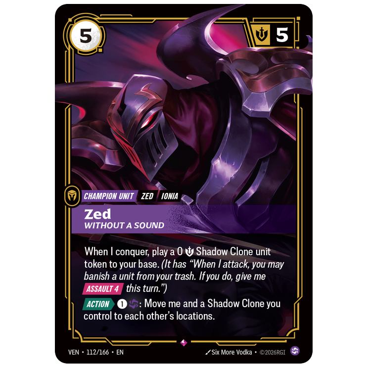 Riftbound TCG - Zed, Without a Sound | Vendetta 112/166