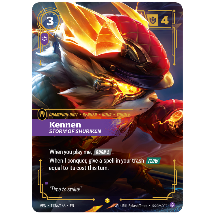 Riftbound TCG - Kennen, Storm of Shuriken | Vendetta 113a/166